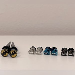 NEW Bundle Of Grunge Batman & Superman Earrings